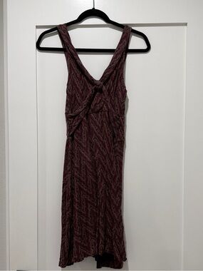 Free People Sleeveless Twist-Back Chevron Maxi Dress in Wine